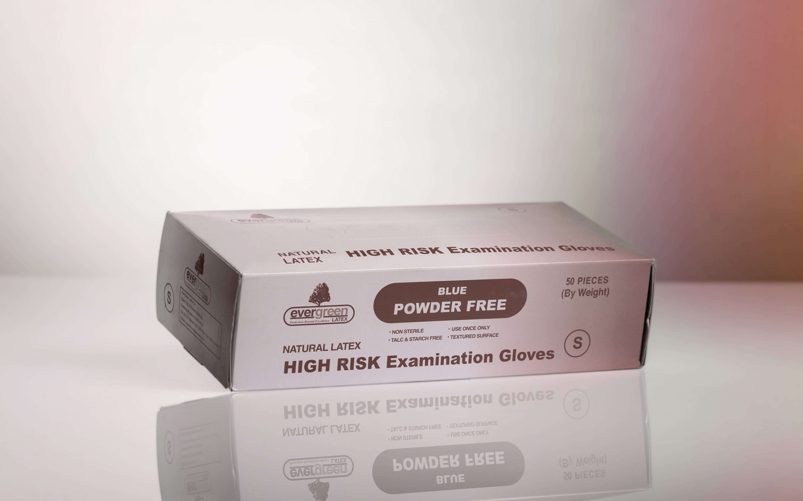 Evergreen Latex High Risk Examination Gloves Packaging